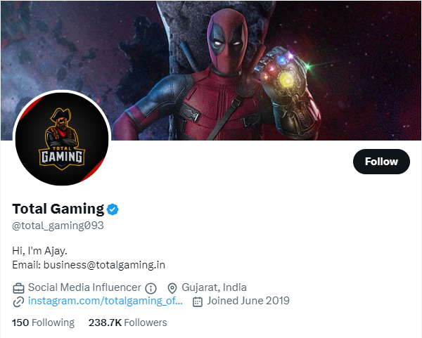 Total Gaming twitter